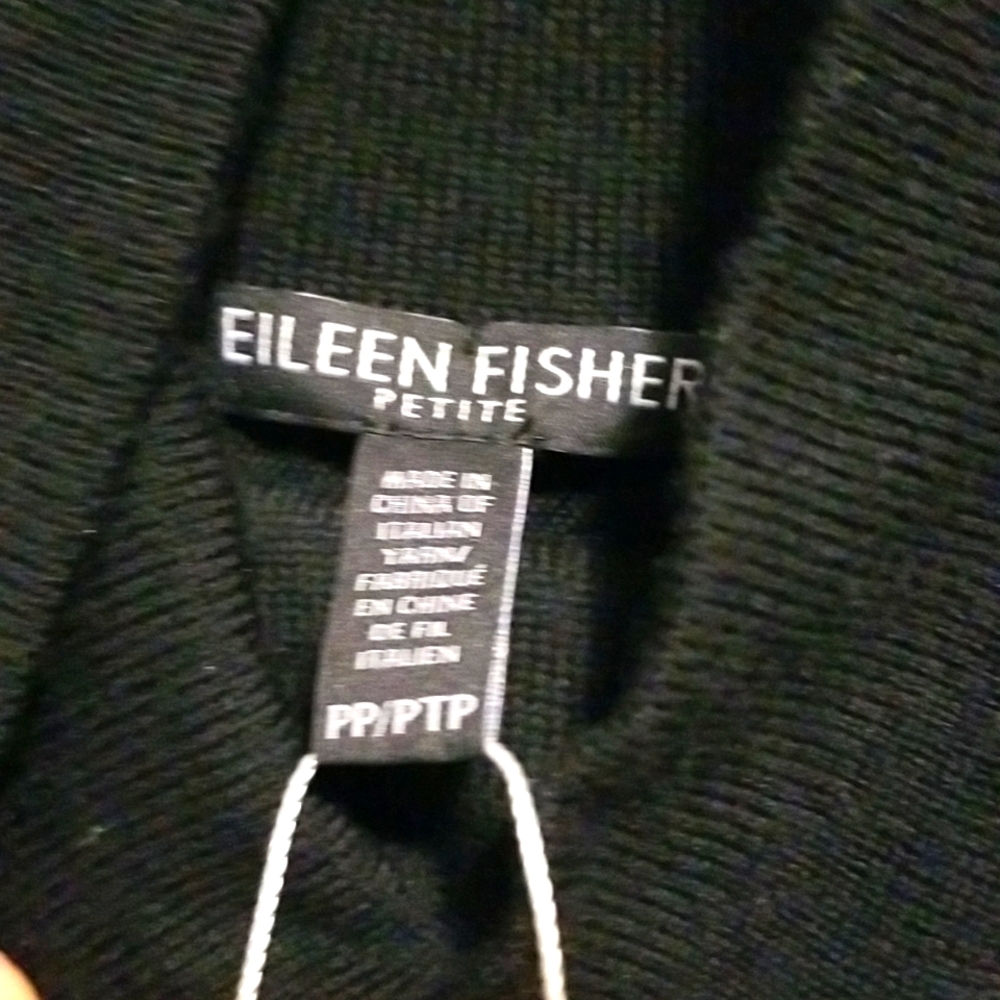 🆕️ Eileen Fisher Black Fine Merino Wool Sweater Dress. Size: 2/4 Petite. - Picture 6 of 9